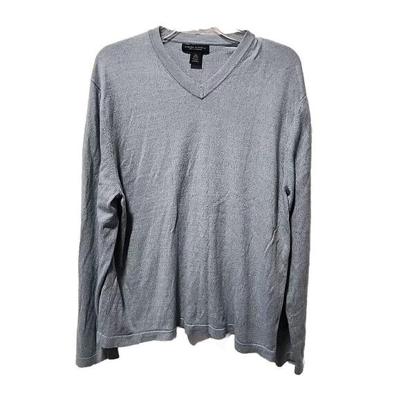Banana Republic V-Neck Pullover Sweater, Men's Size XL, Cashmere Silk Light Blue - Picture 1 of 5